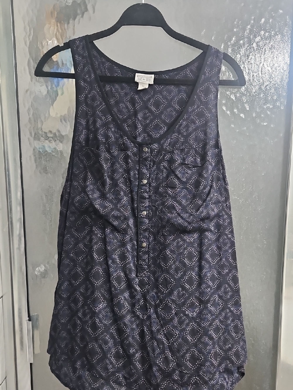 Converse Navy/Black Dot Print Sleeveless Tank